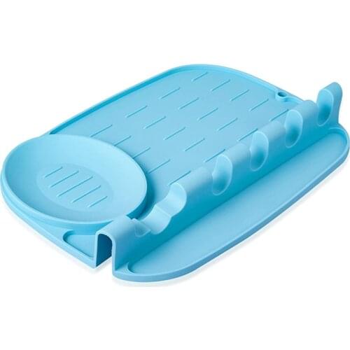 Silicone Spoon Rest for Kitchen Counter,Cooking Utensil Holder Spoon Rest for Multiple Utensils,Grill Spoon Holder