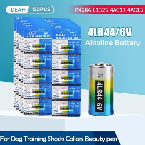 50PCS 6V 4LR44 Dry Alkaline Battery A544V A55 4034PX PX28A L1325 4AG13 544 4A76 For Dog Training Shock Collars Beauty Pen Camera