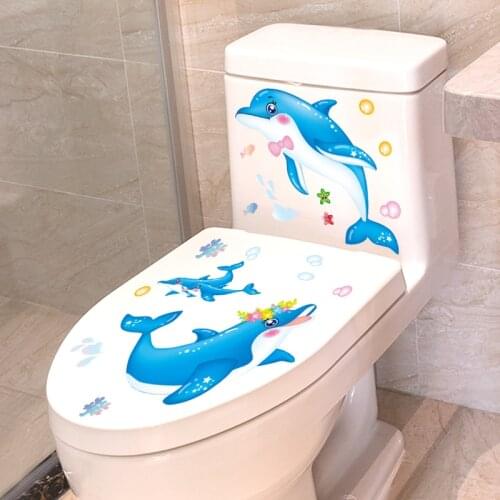 Creative toilet stickers renovation stickers cartoon cute funny refrigerator stickers toilet decoration bathroom tile stickers