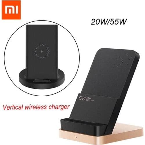 Xiaomi Vertical Wireless Charger 20W/55W Max Flash Charging Qi Compatible Multiple Safe Stand Horizontal for Mi 9 (20W) MIX 2S