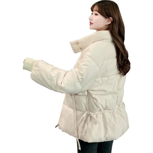 Women Winter Down Cotton Jacket 2021Lady Elegant Loose Show Thin Slim Top New Female Fashion Thickening Warmth Cotton Coat OK947