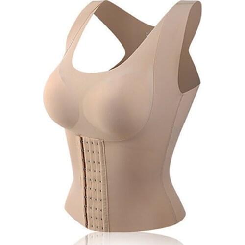 3 in1Women Reducing Girdle Posture Corrector Bra Seamless Underwear Slimming Belly Sheath Cross Back Tank Tops Body Fitness Vest