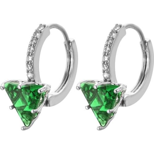 2021 new fashion temperament multi-color triangular zircon earrings sweet and romantic jewelry gifts for women/girls ER-526