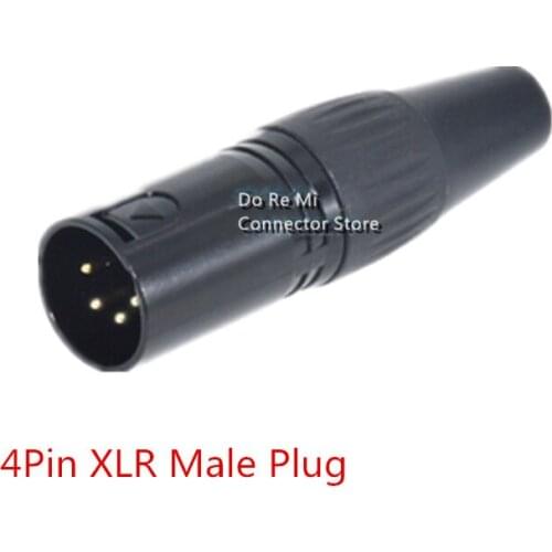 5pcs/lot Black gold plated 4-core card faucet mixer plug microphone XLR plug Canon head 4-core card head male and female
