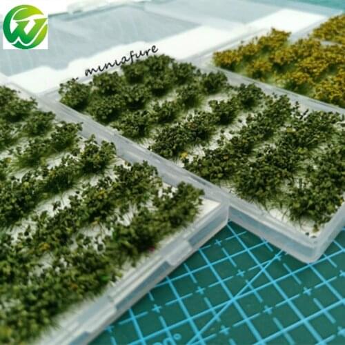 56pcs/lot Architecture Scale Model Grass Tuft Grass Needle Grass Bushes Building Materials Scene Scenario Supplies