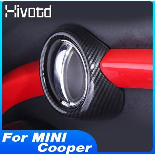 For MINI Cooper F56 F55 Accessories Inner Door Handle Ring Cover Carbon Fiber Sticker Modification Interior Parts Car Styling