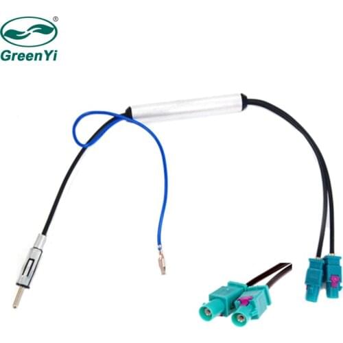 GreenYi Two Way OEM Car Radio Antenna Adapter Diversity System Fakra Connector Cable for Audi VW BMW Volkswagen Radio
