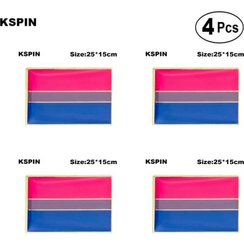 Bisexual Pride Badge Flag Pin Lapel Pin Badge Brooch Icons 4pcs