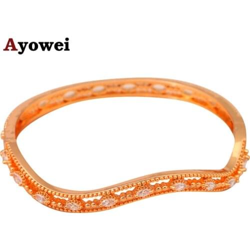 Glitterling design gold tone fashion jewelry AAA Zircon & White Crystal Prom party Bangles Nickel & Lead Free TB688A