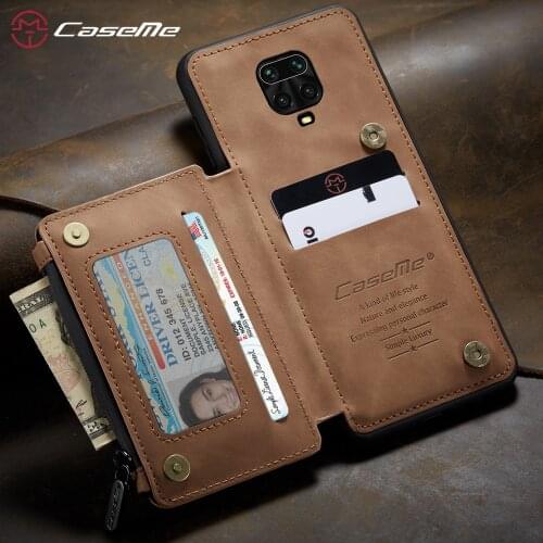 Wallet Case For XiaoMi RedMi Note 9s Note 8 Pro CaseMe Card Slot Zipper Leather Wallet for XiaoMi RedMi Note 9 Pro stand Cover