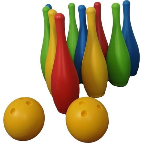 Kids playing bowling plastic puzzle game special for kids light weight toys bowling set