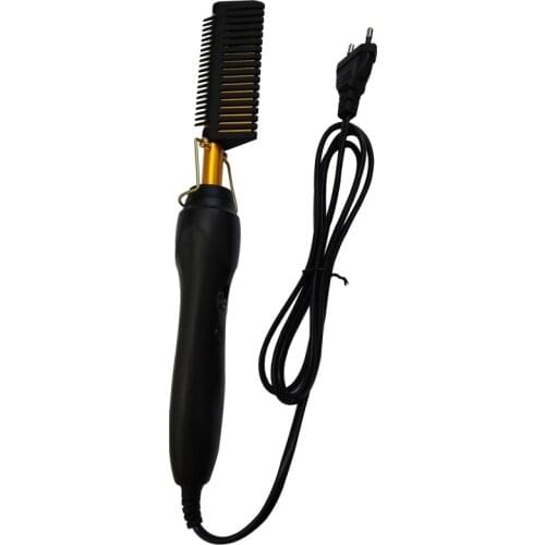 Electric Hot Straightening Heat Pressing Comb Ceramic Curling Flat Iron Curler Designed Hair Straightener