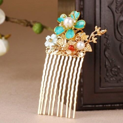 Classic Headdress, Hand Comb, Pearl Hair Ornament, Simple Womens Ancient Dress, Bridal Accessories, New Style