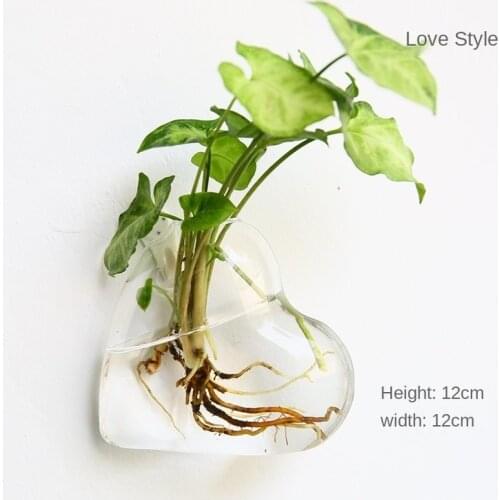 Creative Wall Hanging Transparent Glass Vase Hydroponic Aquarium Container Vases for Decoration
