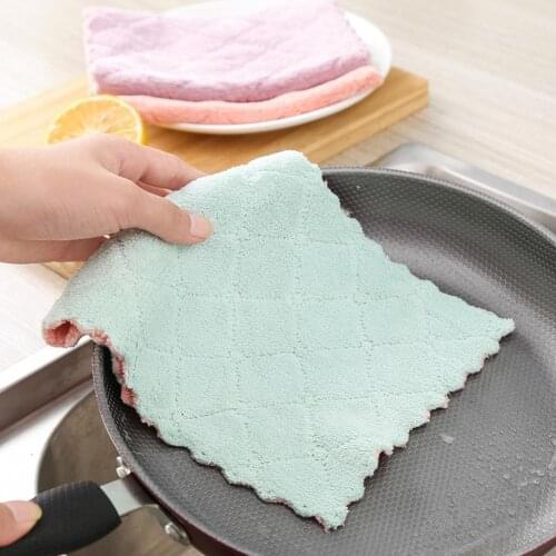 1PC Kitchen Sink Cleaning Towel Super Water Absorption Cloth Household Dish Pad Microfiber Scouring Tableware Cleaner Z7S8