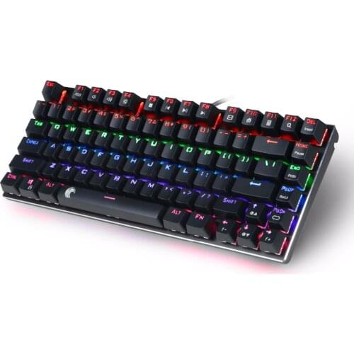 TKL Mechanical Keyboard multiple Switches 81 keys rainbow LED Backlit Aluminum Gaming Keyboard with Detachable Cable Z88