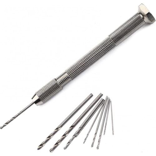 Mini Hand Fluted Twist Drills Copper Drilling Bits Holder Set Woodworking Tools High Speed Steel Self Centering Drill Bits Set