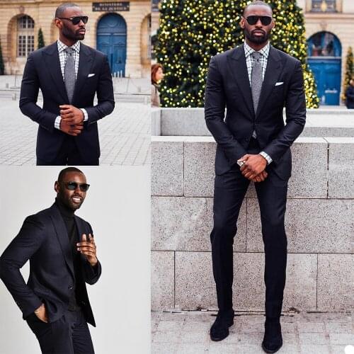 2020 Mens Suits Custom Made Wedding Tuxedos Two-Button Peaked Lapel Groom Wear Casual Business Suit 2 Pieces Set Jacket and Pant