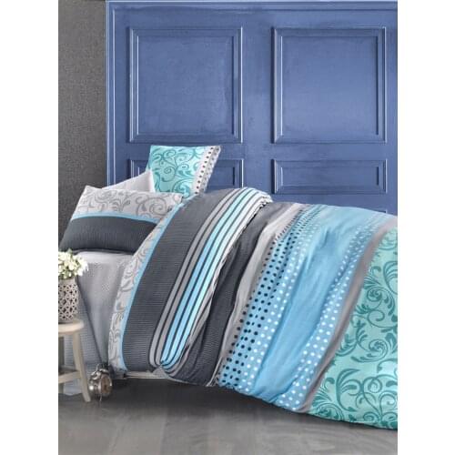 The Fabric Miranda Turquoise Double Duvet Cover Set