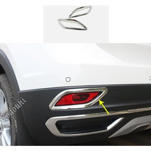 For Volkswagen VW T-cross Tcross 2018 2019 2020 Car Sticker Detector Trim Back Tail Rear Fog Light Cover Lamp Frame Part 2pcs