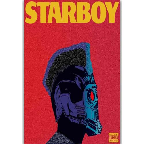 New The Weeknd Starboy Custom Rap Music-Silk Art Poster Wall Sicker Decoration Gift