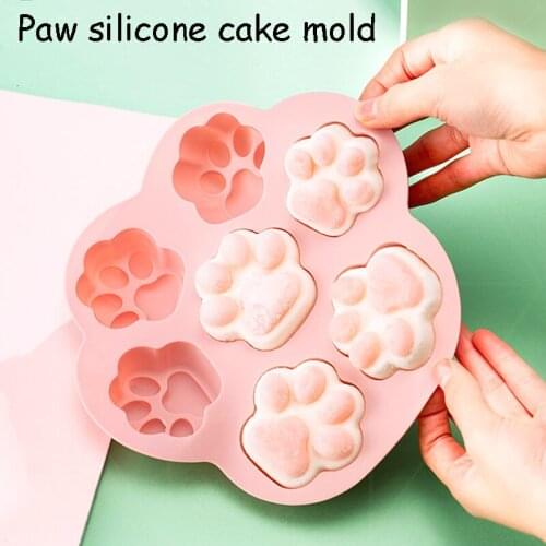 Cat Paw Pattern Silicone Ice Cream Mold Baking Cake Decorating Tools Pudding Jelly Chocolate Fondant Mould Bakeware Biscuit Tool