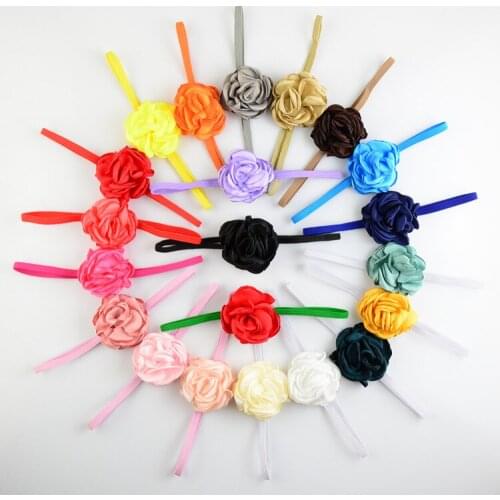 Wholesale 21colors girls 2 inch handmade roast flower hair band fashionable freeshipping FDA116