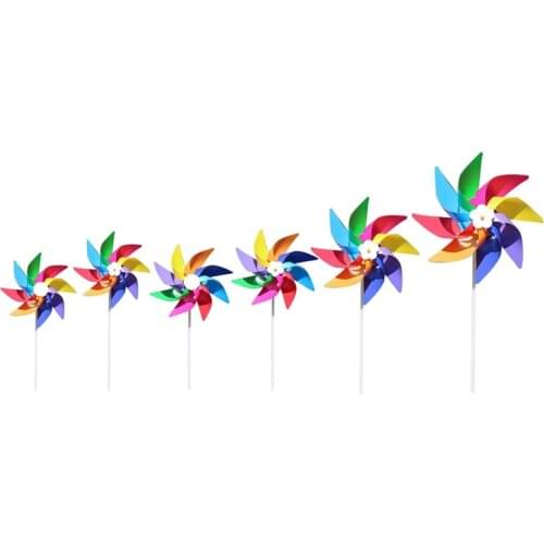 Plastic Colorful Windmill Wind Spinner Kids Toy Lawn Garden Yard Party Decor Outdoor Handmade BX0D
