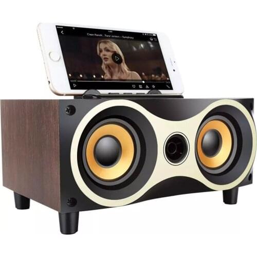 Portable Wooden Bluetooth Speaker Subwoofer 3D Stero Wireless Column FM Radio TF Mp3 Desktop Caixa De Som for PC Phone Android