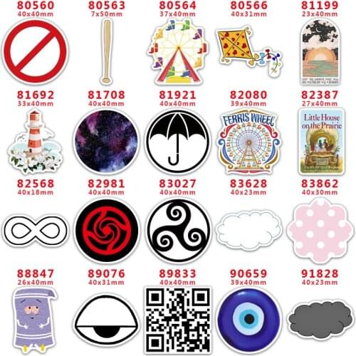 DIY Craft Supplies Sewing Accessories Cartoon Printed Planar Resins Mold 30 Pieces. PR-80560