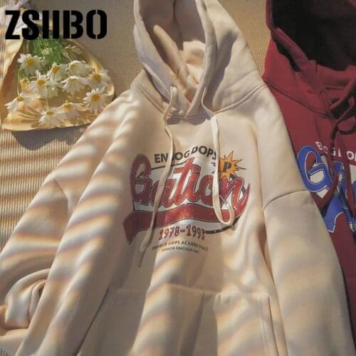 Letter Print Pullove Streetwear Hoodies Long Sleeve Loose Autumn Sweatshirt Hoodies For Women accessory album blanket blouse