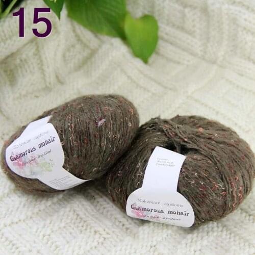 Sale 2SkeinX50gr Luxury Fluffy Soft NEW MOHAIR Shawls Hand Knit Crochet Yarn Black brown 825-15-2