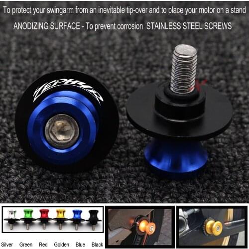 With Logo(ZEPHYR) For KAWASAKI ZEPHYR X 400 1998-2008 Motorcycle CNC Aluminum Swingarm Spools Slider Stand Screws