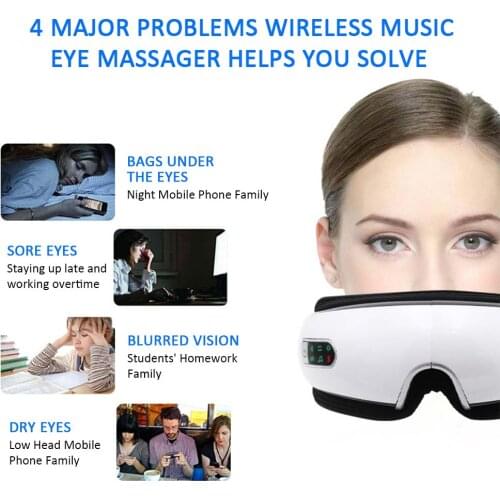 4D Smart Airbag Vibration Eye Massager Eye Care Instrumen Heating Bluetooth Music Relieves Fatigue And Dark Circles