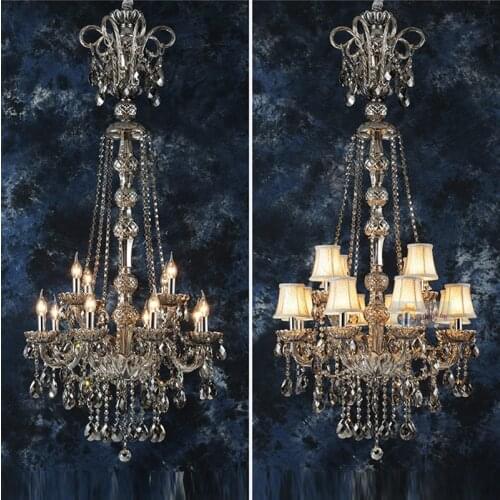 Bar vintage Crystal chandeliers kitchen chandelier for bedroom living room gray glass chandeliers lampe HomeInterior Lighting