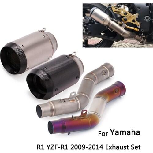 For Yamaha R1 YZF-R1 2009-2014 Motorcycle Exhaust Pipe Middle Link Pipe Slip On 51mm Escape No Db Killer Reserve Catalyst