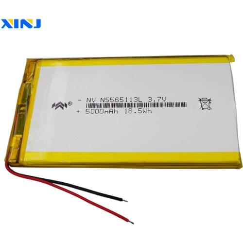 XINJ 3.7V 5000mAh lithium polymer battery lipo cell 5565113 For GPS PSP ipod E-book PAD Portable Power bank tv box DVD Tablet PC