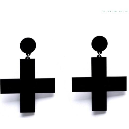 2021 Women Punk Earrings Cross Pandent Earrings Charm Hip Hop Girls Gift Cute Stud acrylic jewelry Evening Party Earring