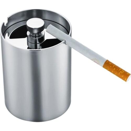 1Pc Metal Portable Small Stainless Steel Vehicle-Borne Ashtray For All Vehicle Models On The Market