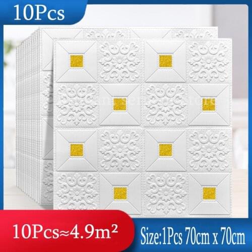 10/15/30Pcs Self-Adhesive 3D Brick Sticker Waterproof Foam Wallpaper For Kids Room Kitchen Roof Ceiling Background Wall Decals
