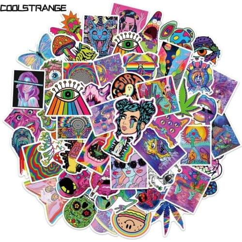 10/30/50Pcs Psychedelic Cool Fashion Art Graffiti Stickers Skateboard Bike Guitar Laptop Phone Waterproof Sticker Decal Kid Toy