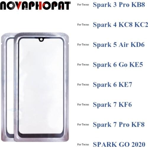 Digitizer LCD Sensor Glass For Tecno LB8 CE7 CE9 Touch Screen Glass lens With OCA 10pcs/lot