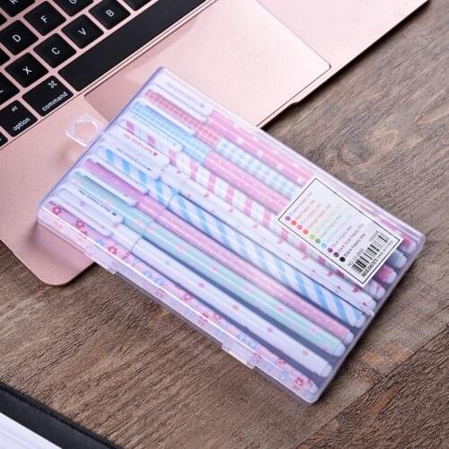 10Pcs Pencil Gel Pens Kawaii pen Cute Mini 0.38mm Cartoon Animal Plastic Canetas Fountain Pen Signing Office School Stationery