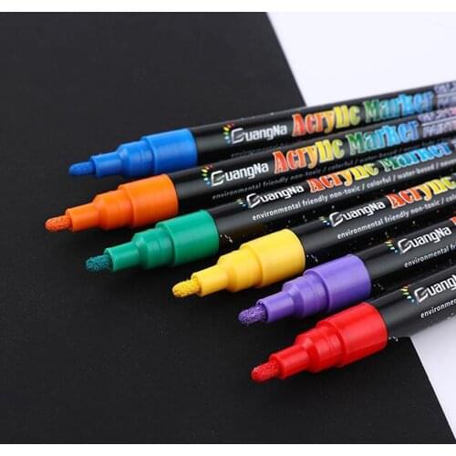 12pcs/Set Acrylic Paint Pens,12 Color Markers 2mm Fine Tip for Rock Painting