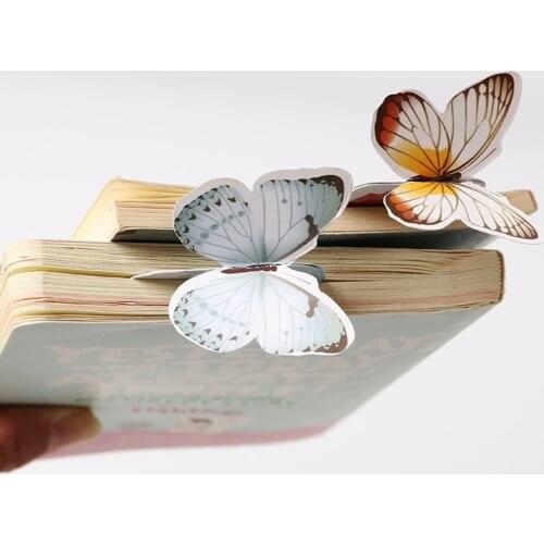 14PCS Butterfly w57 Teachers Kids Paper Clip Student Supply Kids Realistic Stationery Lovely Office 3d Bookmark