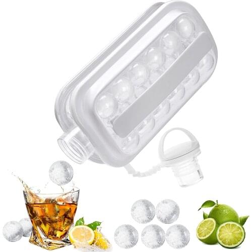 Ice Ball Maker 2 In 1 Portable Creative Ice Bottle Cubic Container Ball Making Mould with Cap For Bar Home Kitchen Tool DIY