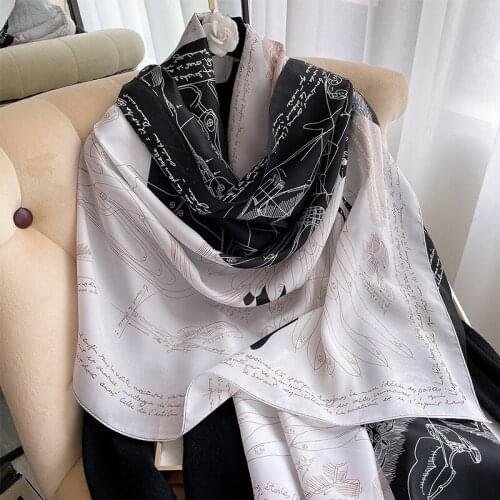 2021 scarf silk scarf shawl painted shawl painting pashmina lady New Women Neck Wrap Hijab Scarves Female Summer Bandana poncho