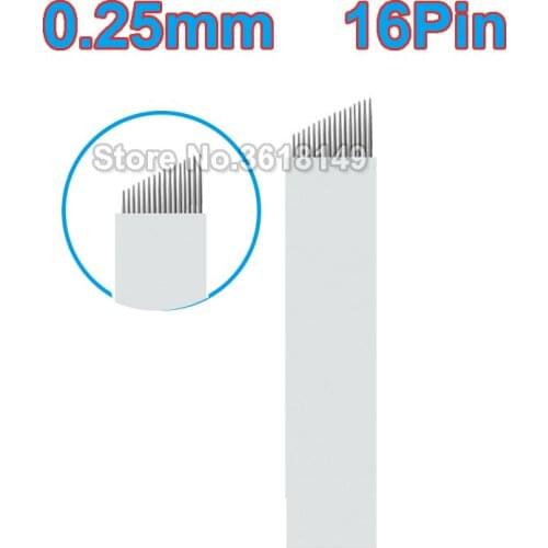 50pcs 0.25mm 15 16 17 18 19 Flex Microblading Needles Permenent Makeup Pins Lamina Agulhas Tebori for Tattoo Manual Eyebrow Pen
