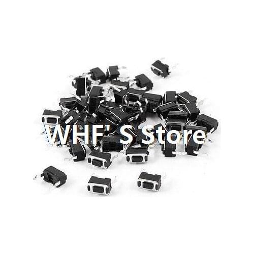 50 Pcs Momentary Rectangle Button SPST Tactile Tact Switch 6mmx3mmx4.3mm