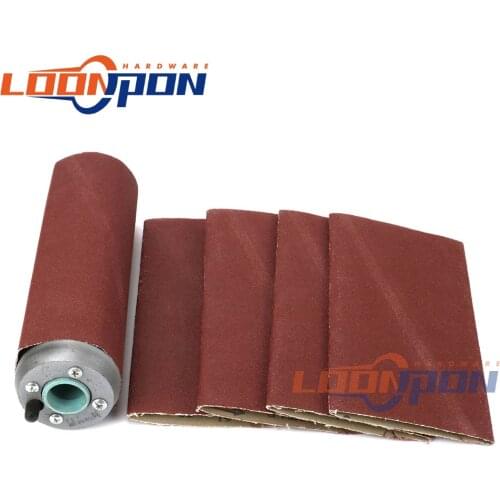 70X230mm Pneumatic Sanding Drum Rubber Sleeve Aluminum Pneumatic Accessories + 230X230mm Sanding Belt 5Pcs